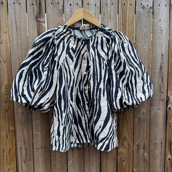 Sézane Anton orgaonic linen blouse - Picture 1 of 8